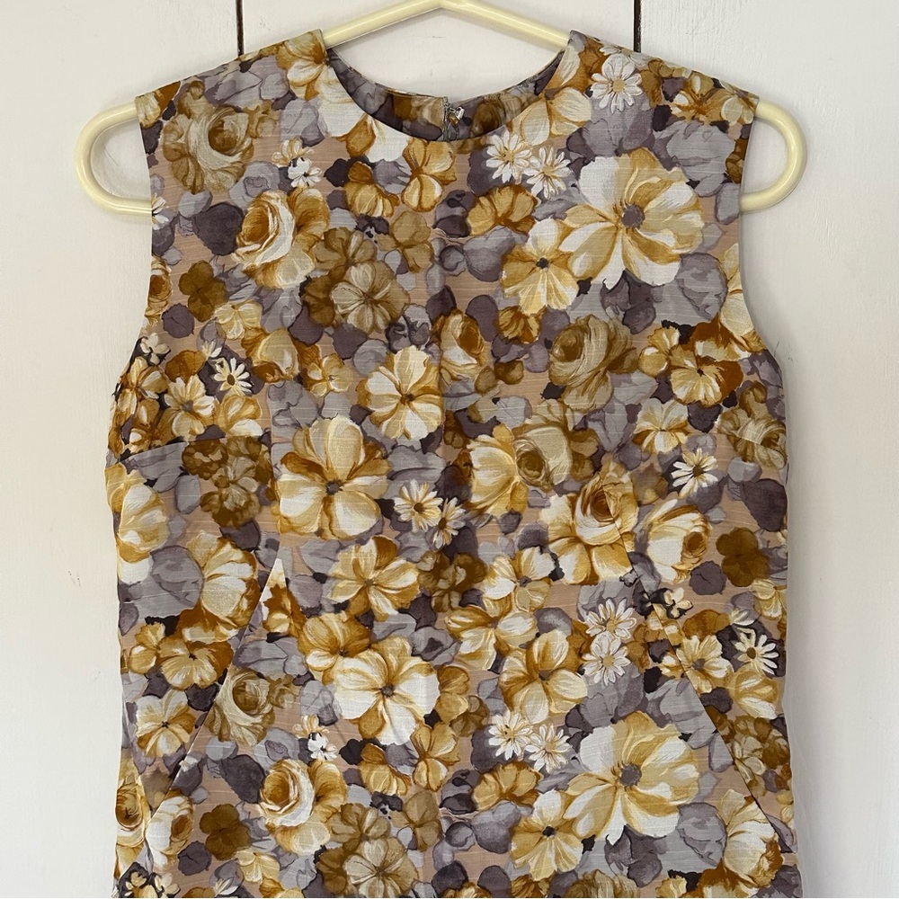 Vintage 60s/70s Mod Floral Dress Sz S - Picture 4 of 9